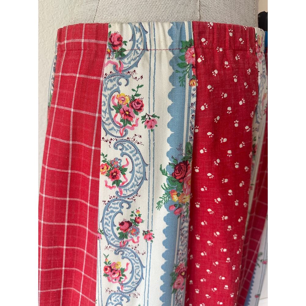 OOAK Handmade Prairie Patchwork Maxi Skirt Folk Art Cottagecore Heirloom - Picture 7 of 12